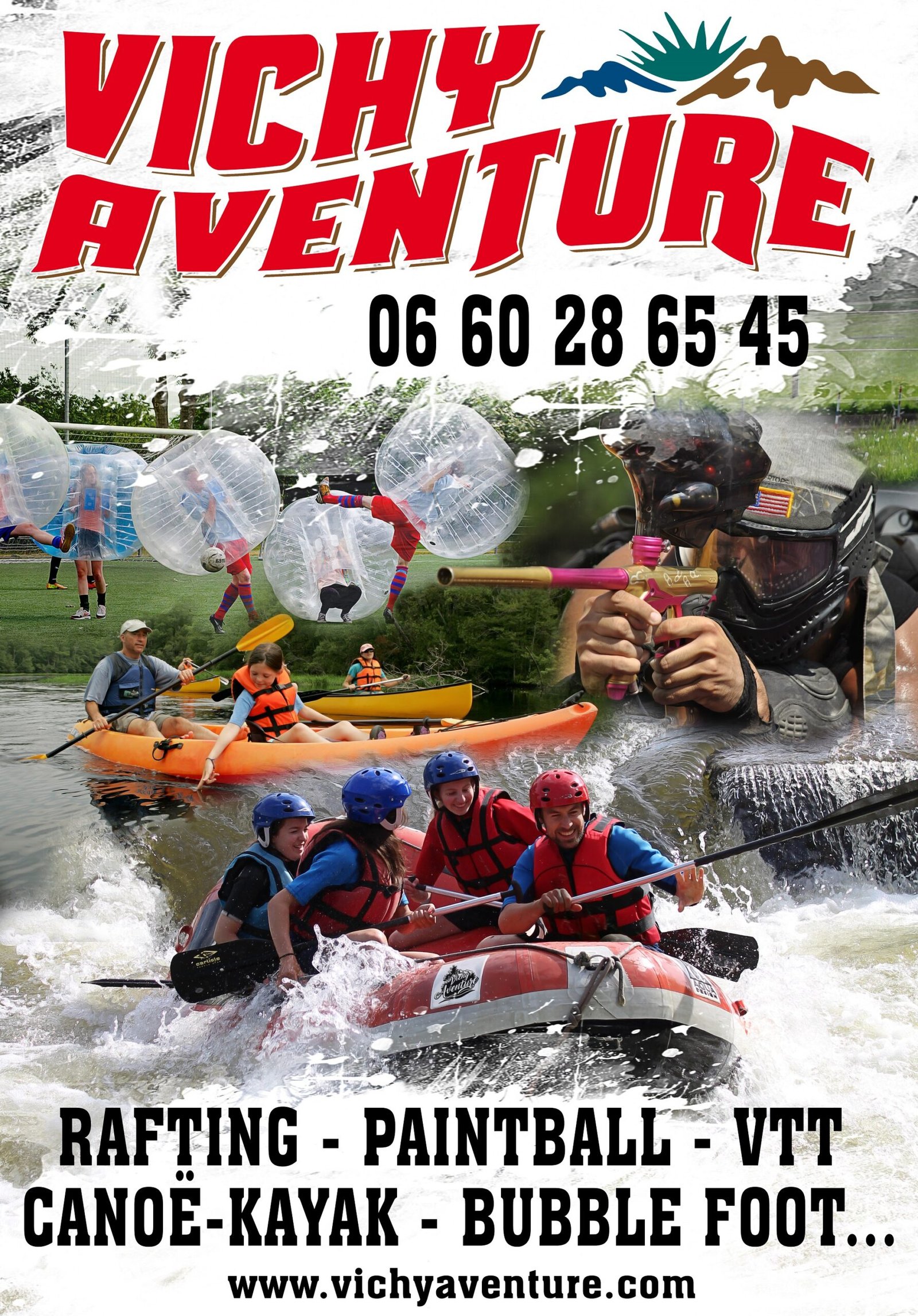 formules activitées vichy aventure paintball canoe rafting bubble foot