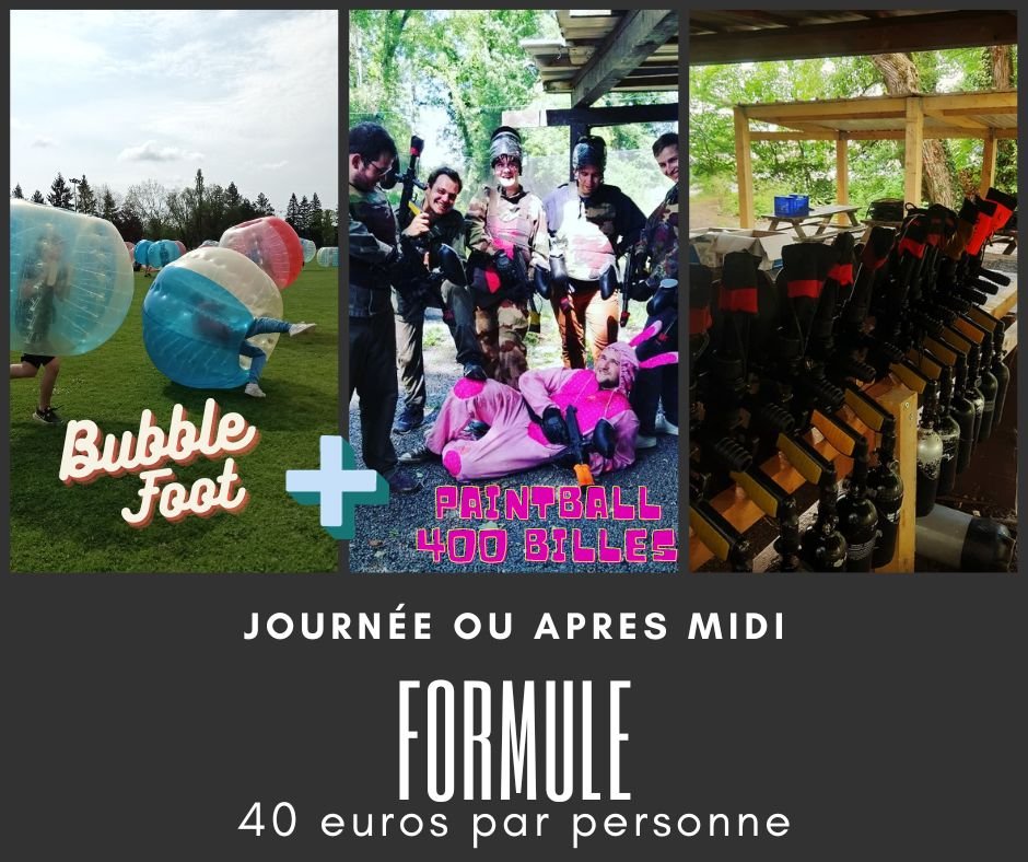 enterrement vie de garçon paintball canoe rafting bubble foot